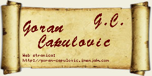 Goran Capulović vizit kartica